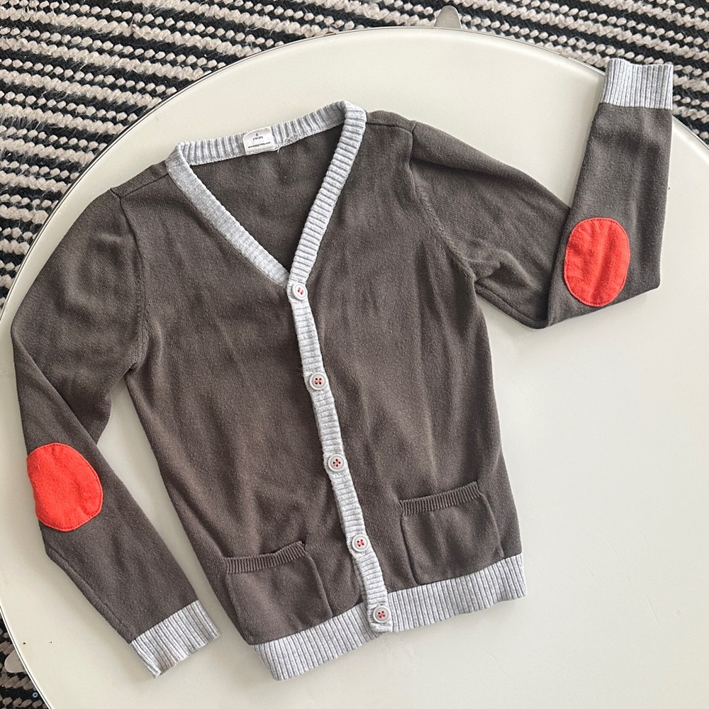 egg by Susan Lazar Unisex Cardigan Patchwork Elbow Sweater for Kids